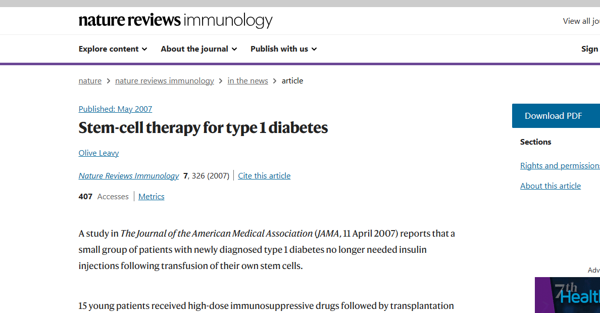 重磅！干细胞疗法有望帮助糖尿病患者摆脱胰岛素