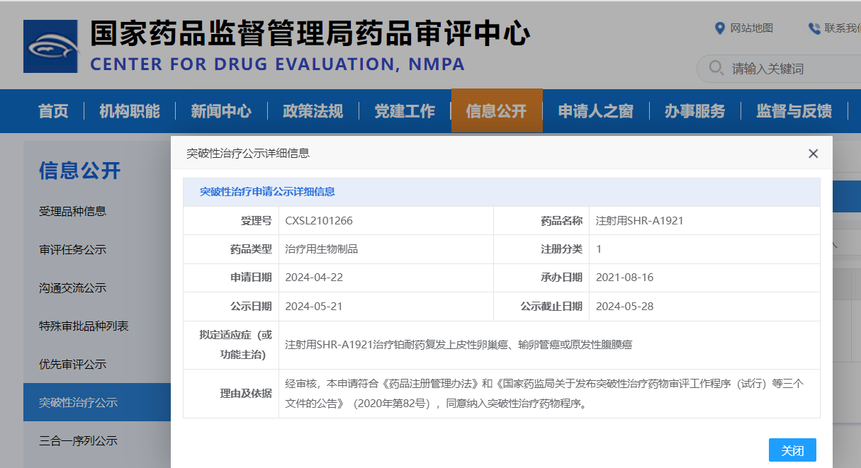 SHR-A1921用于晚期小细胞肺癌(SCLC)的1期研究(NCT05154604)数据即将公布